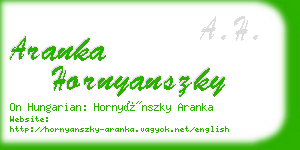 aranka hornyanszky business card